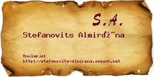Stefanovits Almiréna névjegykártya